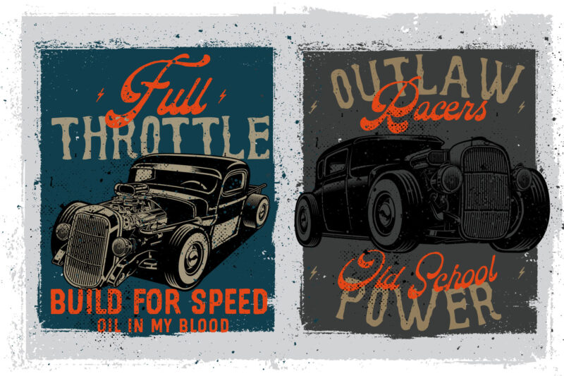 Vintage style hotrods collection