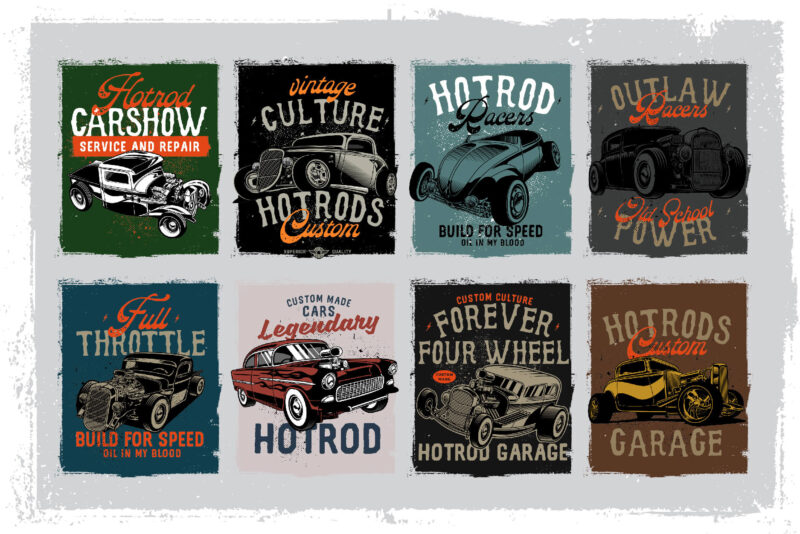 Vintage style hotrods collection