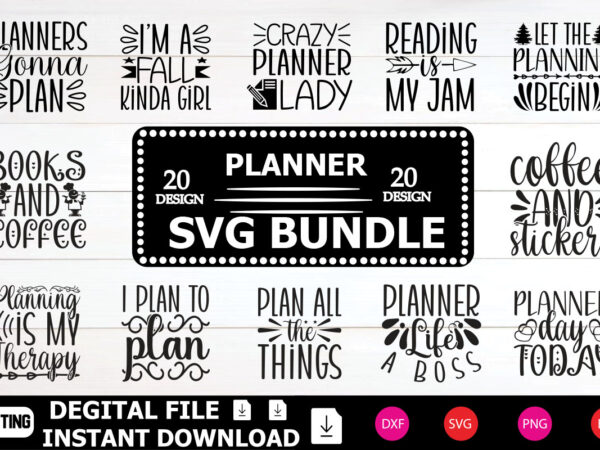 Planner svg t-shirt bundle