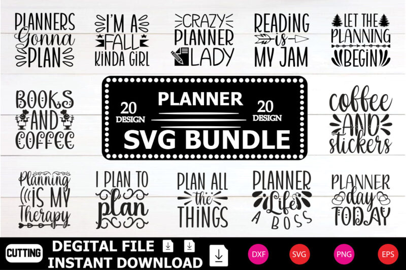 Planner SVG t-shirt Bundle