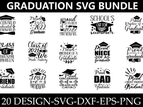 Graduation svg t-shirt design bundle cut files