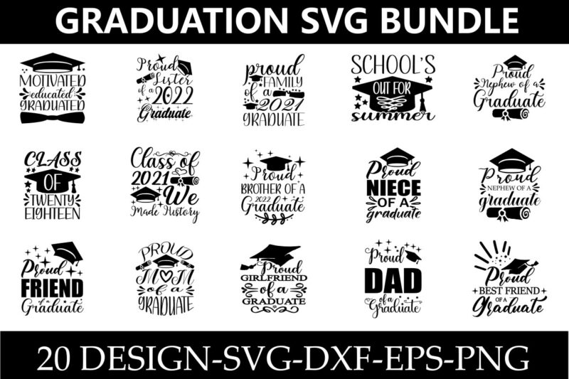 Graduation SVG T-Shirt Design Bundle Cut files