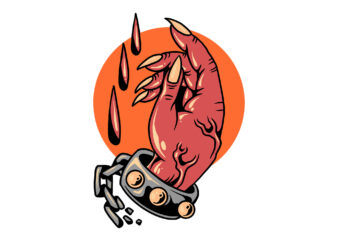 devil hand t shirt vector illustration