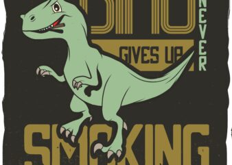 Dinosaur with a cigarette running