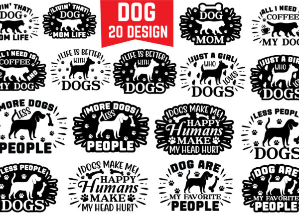 Dog svg bundle t shirt vector illustration