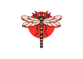 dragonfly t shirt vector illustration