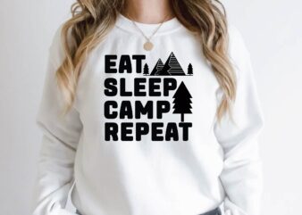 eat sleep camp repeat vector clipart