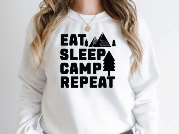 Eat sleep camp repeat vector clipart