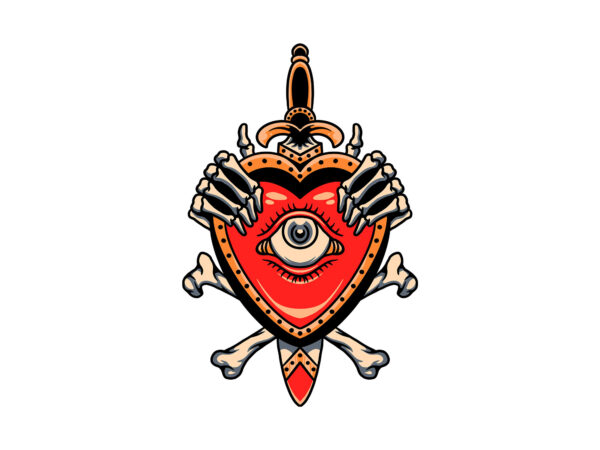 Evil heart vector clipart
