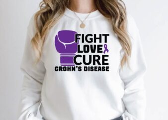 fight love cure crohn’s disease t shirt graphic design