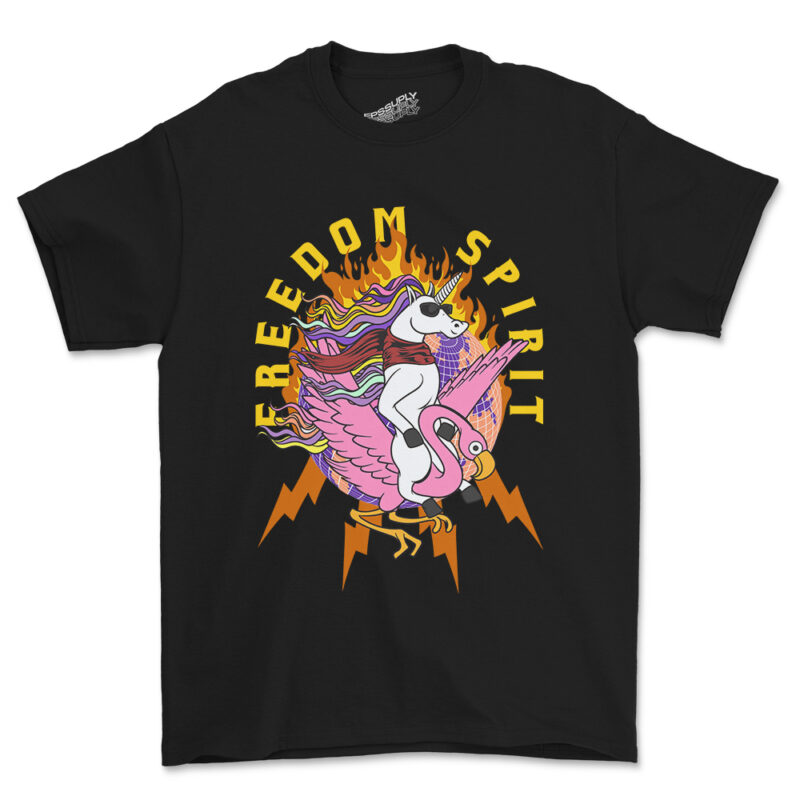 Freedom spirit, Urban streetwear design unicorn.