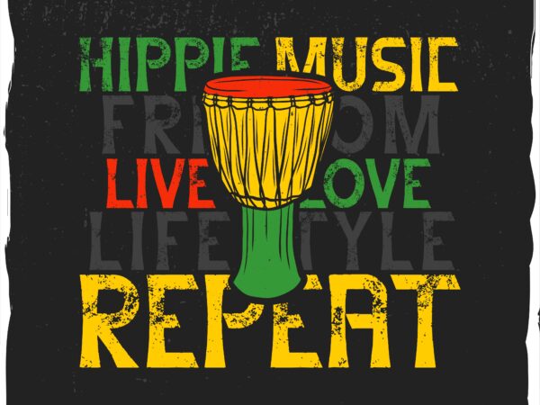 Hippie’s drums, t-shirt design