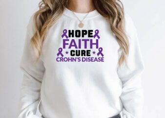 hope faith cure crohn’s disease graphic t shirt