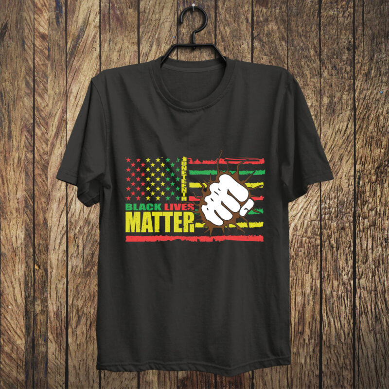 Juneteen Flag For Black Lives Matter Cricut File, Juneteenth Tshirt Graphic Design