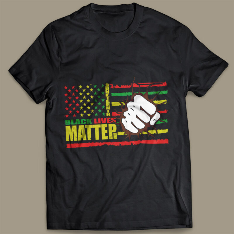 Juneteen Flag For Black Lives Matter Cricut File, Juneteenth Tshirt Graphic Design