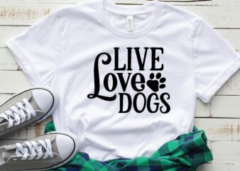 live love dogs t shirt vector graphic