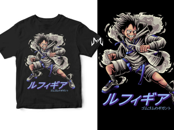 Luffy gear t shirt vector graphic