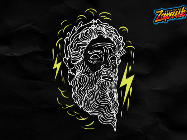 Zeus line art t shirt graphic design