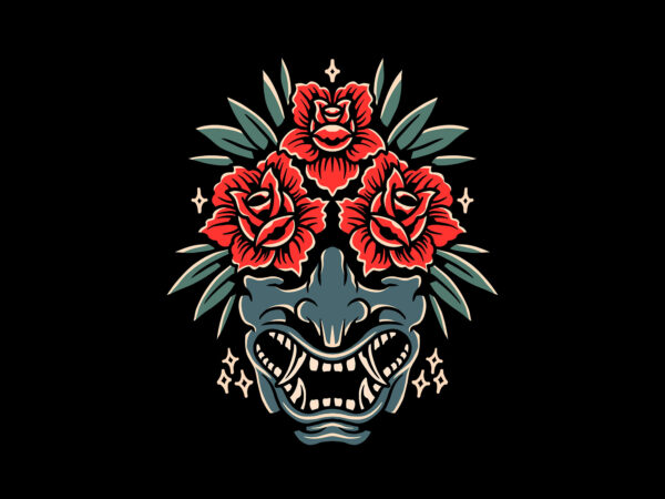 Oni and roses t shirt design online