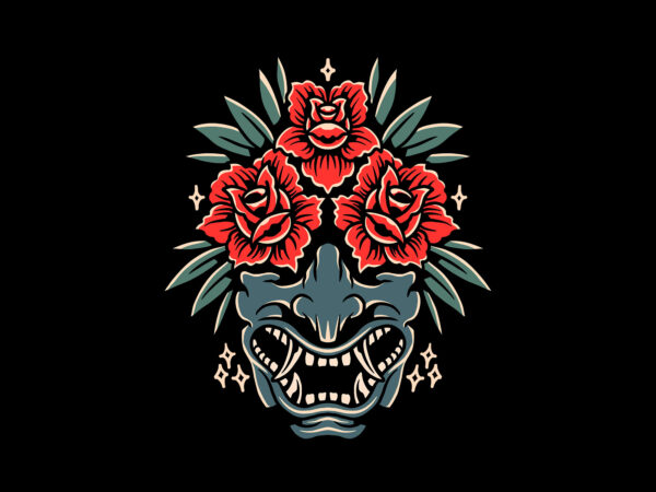 Oni and roses t shirt design online