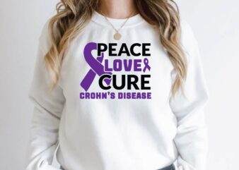 peace love cure crohn’s disease t shirt illustration