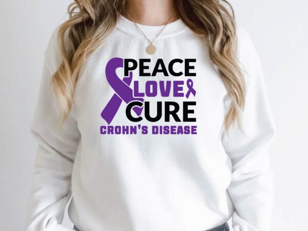 Peace love cure crohn’s disease t shirt illustration