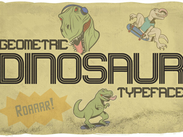 Dinosaur font t shirt vector illustration