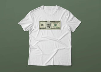 putin in one hundred dollars t shirt design