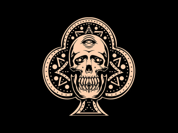 Skull ace t shirt template vector