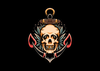 skull and anchor t shirt template vector