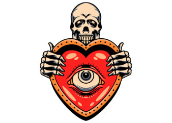 skull and heart