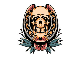 skull and horseshoe