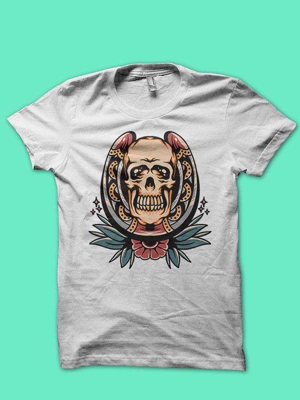 skull and horseshoe - Buy t-shirt designs