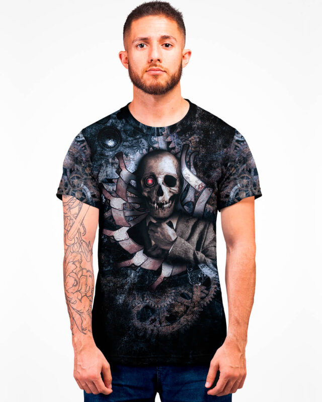 Skull Steampunk – Sublimated All-Over graphic t-shirt