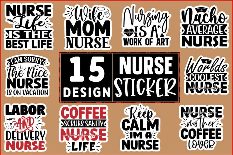 Nurse stickers Design Bundle