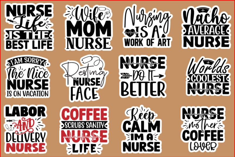 Nurse Printable Stickers Bundle Graphic by CraftlabSVG · Creative