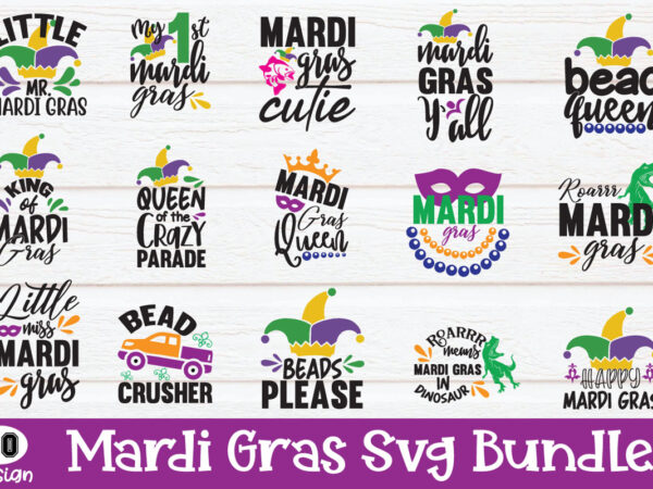 Mardi gras svg bundle t shirt designs for sale