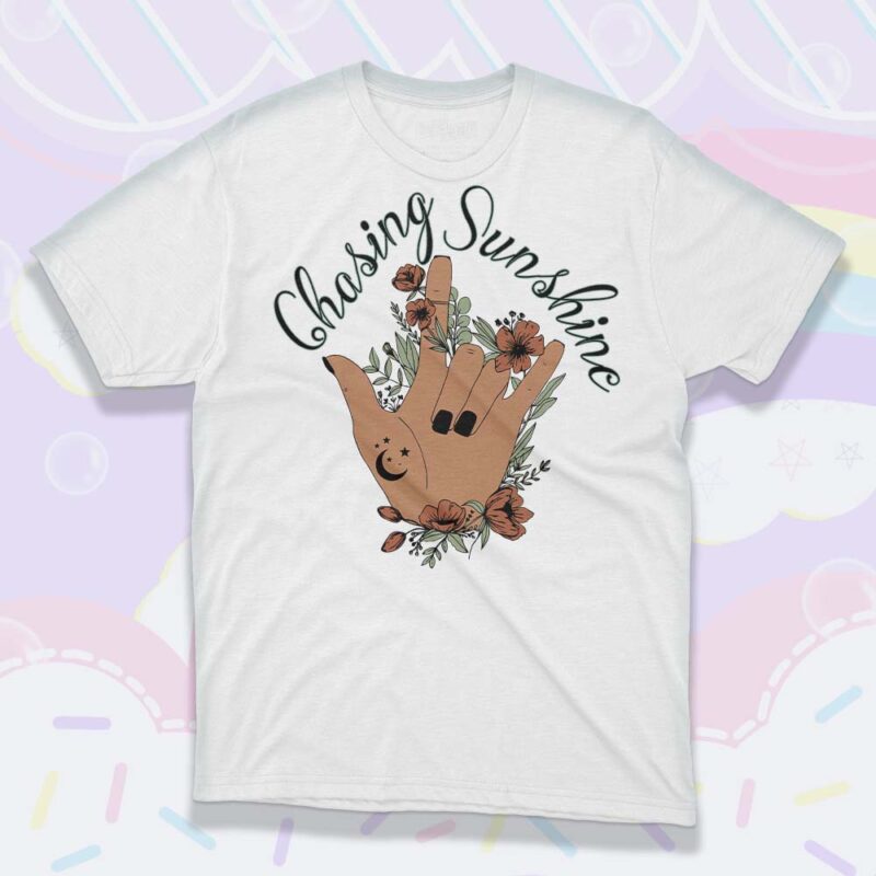 Retro Chasing Sunshine SVG Cricut, Summer Shirt Design