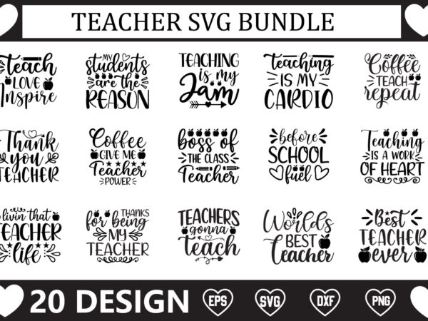 Teacher svg bundle t shirt designs for sale