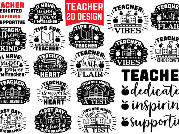 Teacher svg bundle t shirt designs for sale