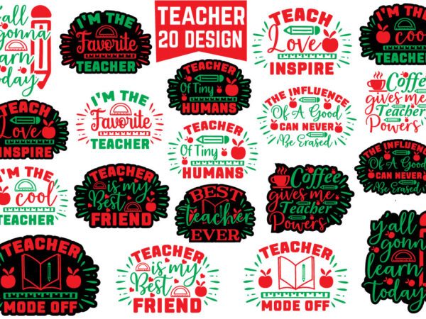 Teacher svg bundle t shirt designs for sale