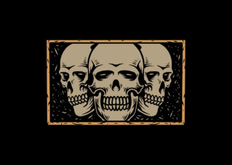 three skull t shirt designs for sale