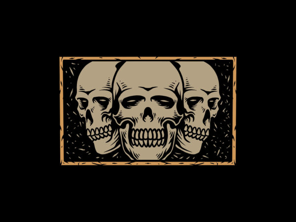 three skull t shirt designs for sale