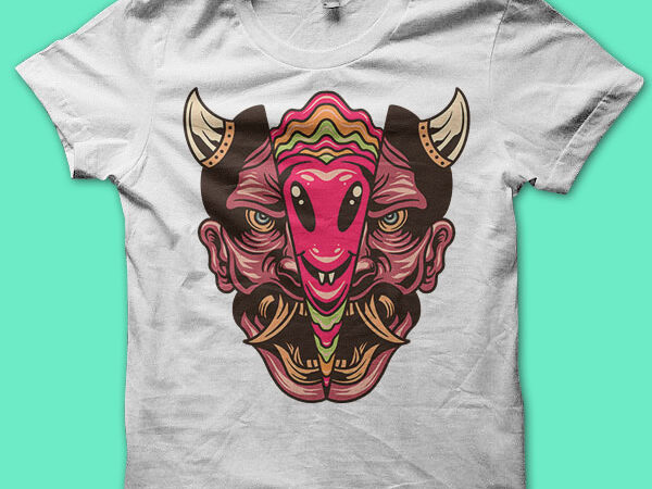 Trippy oni t shirt designs for sale