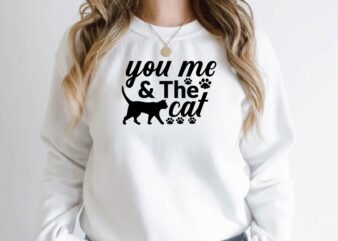 you me & the cat t shirt design template