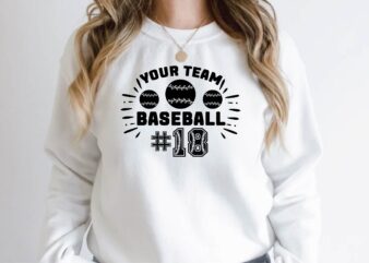 your team baseball #18 t shirt design template