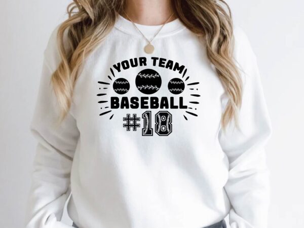 Your team baseball #18 t shirt design template