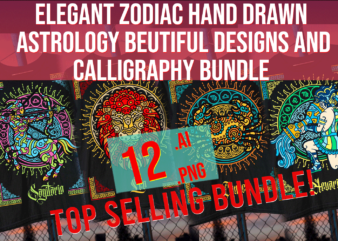 Zodiac Signs 2022 Hand Drawn Art Vintage Classic Horoscope Best Seller