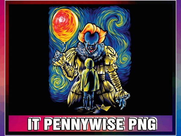 It pennywise png, horror killer png, horror movie png, starry night png, horror lover png, png printable, instant download, digital file 1037860526 t shirt design for sale