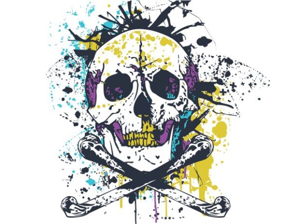 Skull 8 t shirt template vector